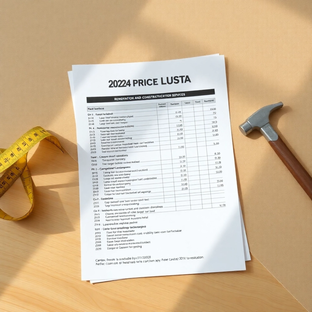 Cennik Usług Remontowo Budowlanych 2024