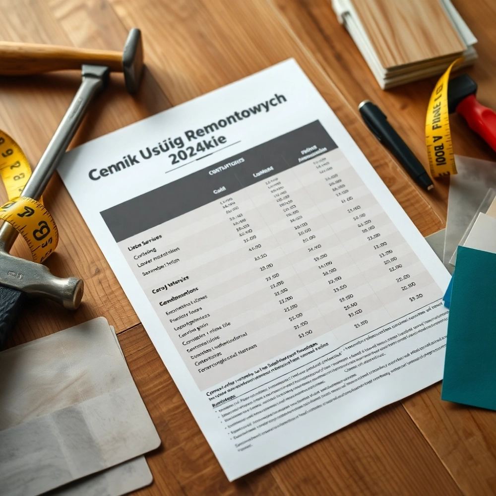 Cennik Usług Remontowych 2024 Śląskie