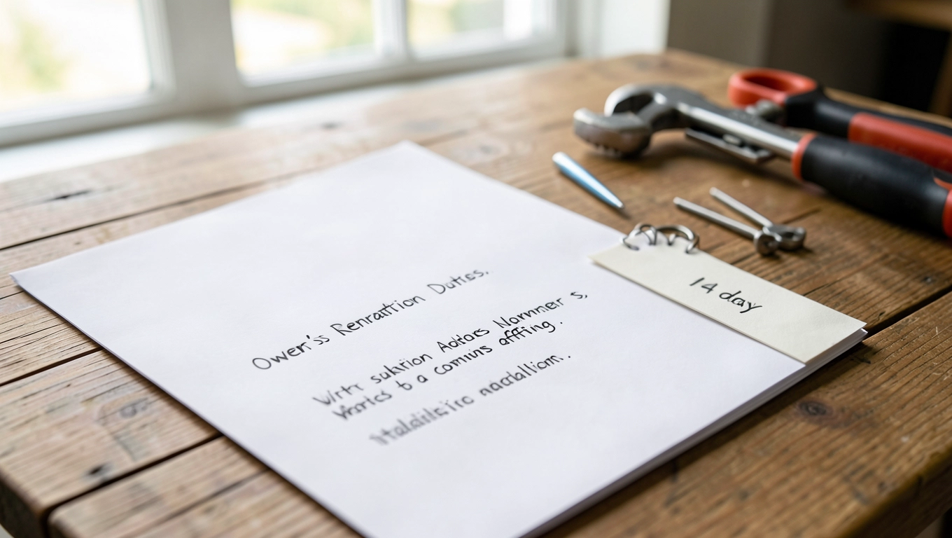 Obowiązki właściciela przy zawiadomieniu o remoncie