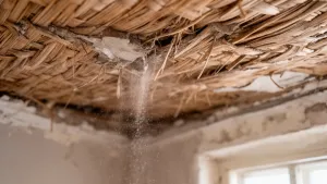 Sufit z trzciny remont